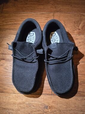 Hey Dude Black Knit Slip-On Loafers for Men